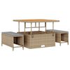 vidaXL Gartensofa-set mit Kissen 13 pcs Beige Poly-Rattan