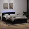 vidaXL Boxspringbett mit Matratze & LED Schwarz 160x220 cm Samt