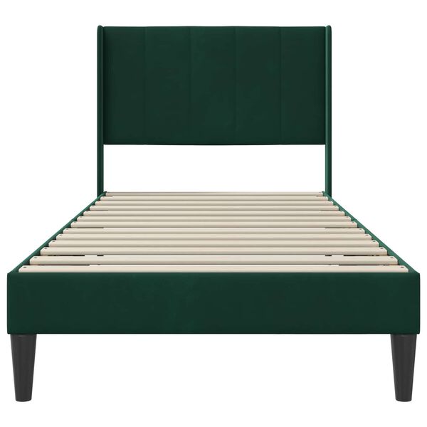 vidaXL Bettrahmen mit Kopfteil Dunkelgr&uuml;n 80 x 200 cm Samt