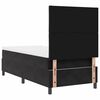 vidaXL LED Boxspringbett mit Matratze Schwarz 90 x 200 cm Stoff