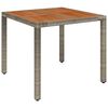 vidaXL 3-tlg. Garten-Essgruppe mit Kissen Grau Poly Rattan