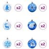 vidaXL Weihnachtskugel-Set 40 pcs Blau und Wei&szlig; Kunststoff