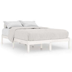 vidaXL Massivholzbett Wei&szlig; 135x190 cm