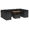 vidaXL 10-tlg. Garten-Sofagarnitur mit Kissen Schwarz Poly Rattan