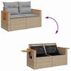vidaXL Gartensofa-set mit Kissen 11 pcs Beige und Hellgrau Poly-Rattan