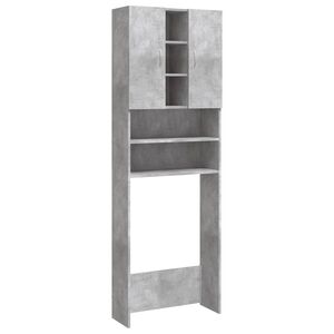 vidaXL Waschmaschinenschrank Betongrau 64x25,5x190 cm