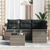 vidaXL Gartensofa-set mit Speicher 5 pcs Grau Poly-Rattan