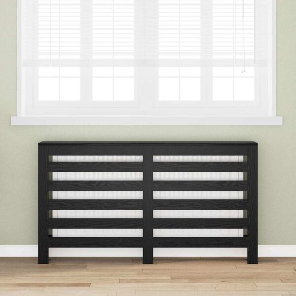 vidaXL Heizk&ouml;rperabdeckung Schwarz Eichen-Optik 149 x 20 x 82 cm