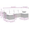 vidaXL 6-tlg. Garten-Sofagarnitur mit Kissen Beige Poly Rattan