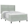 vidaXL Boxspringbett mit Matratze Hellgrau 140 x 200 cm Samt