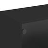 vidaXL Wandschrank mit Glast&uuml;ren Schwarz 102x37x35 cm