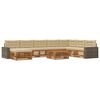 vidaXL Outdoor-Sofagarnitur 9 stk. Natur und Beige Massivholz Akazie