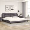 vidaXL Bett mit Matratze "Hvar" Grau 200x200 cm Kunstleder