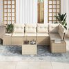 vidaXL Gartensofa-set mit Speicher Beige und Creme Poly-Rattan