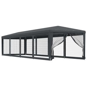 vidaXL Partyzelt mit 10 Mesh-Seitenw&auml;nden Anthrazit 3x12 m HDPE