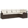 vidaXL Sofa Set 5 stk. Braun Polyester