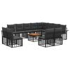 vidaXL Outdoor-Sofagarnitur 13 pcs Schwarz und Dunkelgrau Polyester
