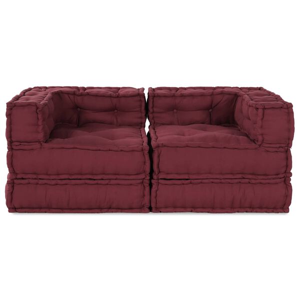 vidaXL Modulares Sofa 2 pcs Kastanienbraun 140 x 70 x 56 cm Stoff