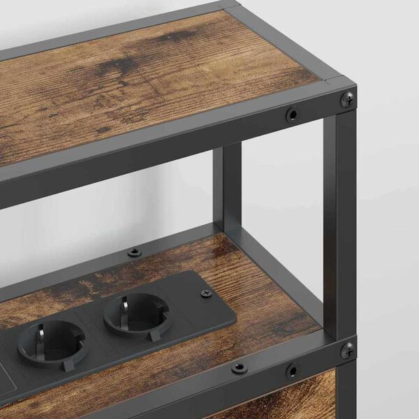 vidaXL Stauraum-Kopfteil mit Regal Räuchereiche 180 cm Holzwerkstoff