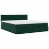vidaXL Ottoman-Bett mit Matratzen & LEDs Dunkelgrün 180x200 cm Samt