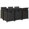 vidaXL 11-tlg. Garten-Essgruppe mit Auflagen Poly Rattan Schwarz