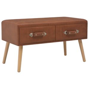 vidaXL Bank mit Schubladen 80 cm Braun Kunstleder