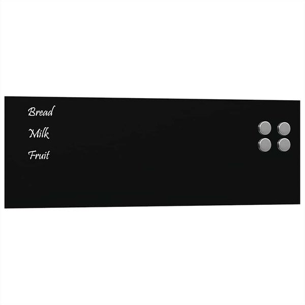 vidaXL Magnettafel Wandmontage Schwarz 60x20 cm Hartglas