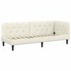 vidaXL Eckbettgestell mit Matratze mit Kopfteil Creme 80 x 200 cm Samt