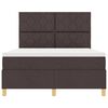 vidaXL LED Boxspringbett mit Matratze Dunkelbraun 140 x 200 cm Stoff