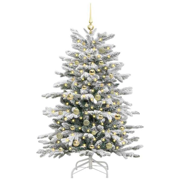 vidaXL K&uuml;nstlicher klappbarer Weihnachtsbaum Wei&szlig; 150 cm PE und PVC
