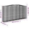 vidaXL Gabionen mit Hochbogen 10Stk. 400x50x200/220cm Verzinktes Eisen