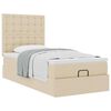 vidaXL Ottoman-Bett mit Matratze Creme 80x200 cm Stoff