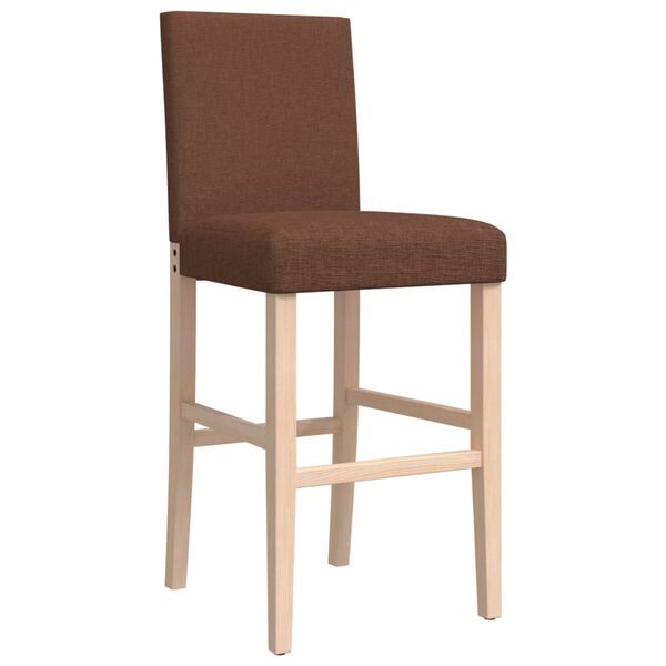 vidaXL Barst&uuml;hle 2 Stk. Massivholz Gummibaum und Stoff