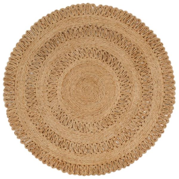 vidaXL Teppich Jute Handgeflochten 120 cm Rund