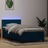 vidaXL Boxspringbett mit Matratze & LED Dunkelblau 100x210 cm Samt