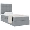 vidaXL Aufbewahrungsbett mit Matratze Hellgrau 90 x 200 cm Polyester