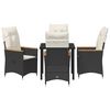vidaXL Garten Essgruppe mit Kissen 5 pcs Schwarz Poly-Rattan