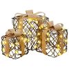 vidaXL Beleuchtete Weihnachtsgeschenkbox 3 stk. 150 LEDs Warmes Wei&szlig;