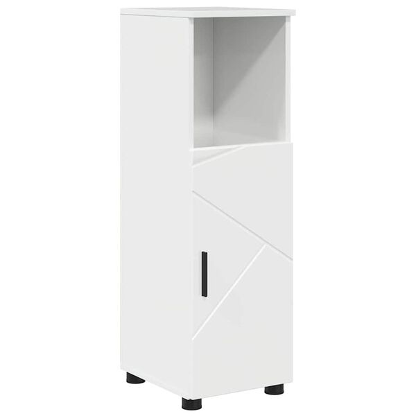 vidaXL Badezimmerschrank mit Speicher Hochglanz Wei&szlig; 30 x 35 x 95 cm