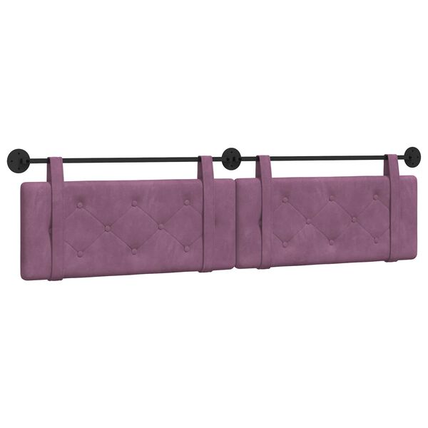 vidaXL H&auml;ngevorderseite Wandmontiert Lila 210 x 55 x 5 cm Samt