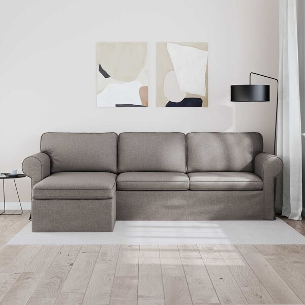 vidaXL Sofa 210cm Taupe Metall