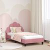 vidaXL Kinderbettgestell mit Kopfteil Rosa 80 x 160 cm Samt