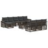 vidaXL Gartensofa-set 11 stk. Grau und Dunkelgrau Poly-Rattan