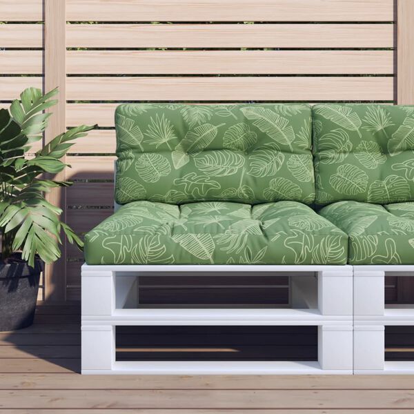 vidaXL Palettenkissen Blattmuster 80x40x12 cm Stoff