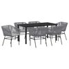 vidaXL Garten Essgruppe 7 pcs Grau Pulverbeschichteter Stahl