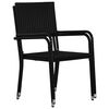 vidaXL 5-tlg. Garten-Essgruppe Poly Rattan Schwarz