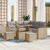 vidaXL Gartensofa-set mit Kissen 8 pcs Beige Poly Rattan