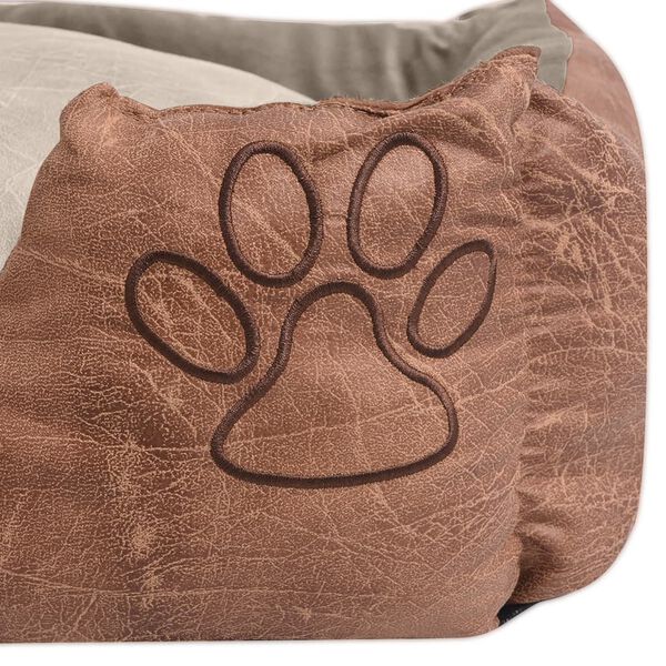 vidaXL Hundebett mit Kissen PU Kunstleder Größe L Beige