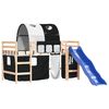 vidaXL Kinderhochbett mit Tunnel Wei&szlig; & Schwarz 80x200 cm Kiefernholz