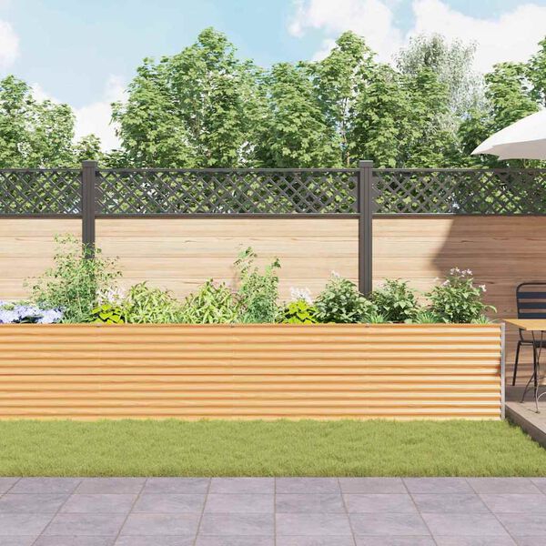vidaXL Hochbeet Hellbraun 485 x 100 x 68 cm Verzinkter Stahl